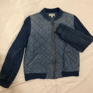 Anthropologie blue bomber jacket medium